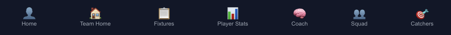 The bottom menu bar as an owner sees it, with all seven icons visible.